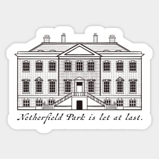 Sketch Drawing of Netherfield Park Pride and Prejudice Sticker